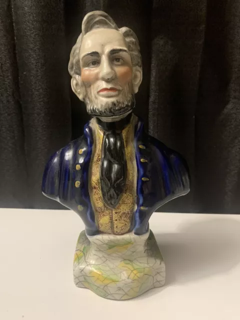 Vintage Staffordshire Pottery  President Abraham Lincoln Bust