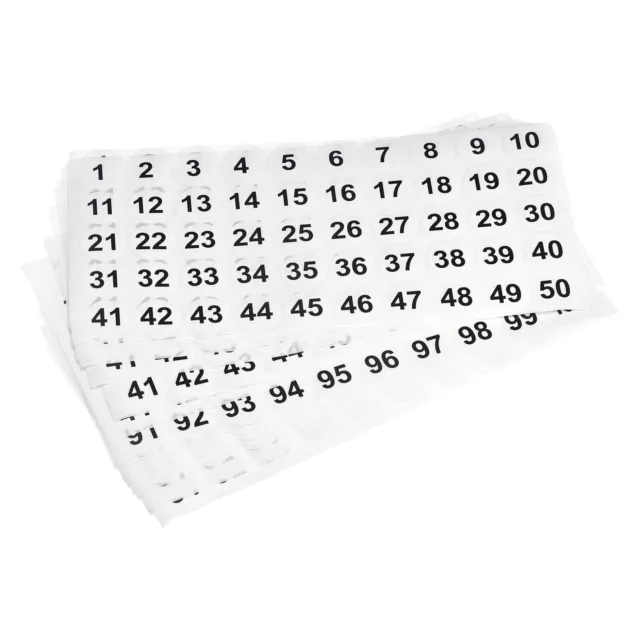 1 to 100 Number Stickers Number Label Self Adhesive 25.4mm/1" , Pack of 30