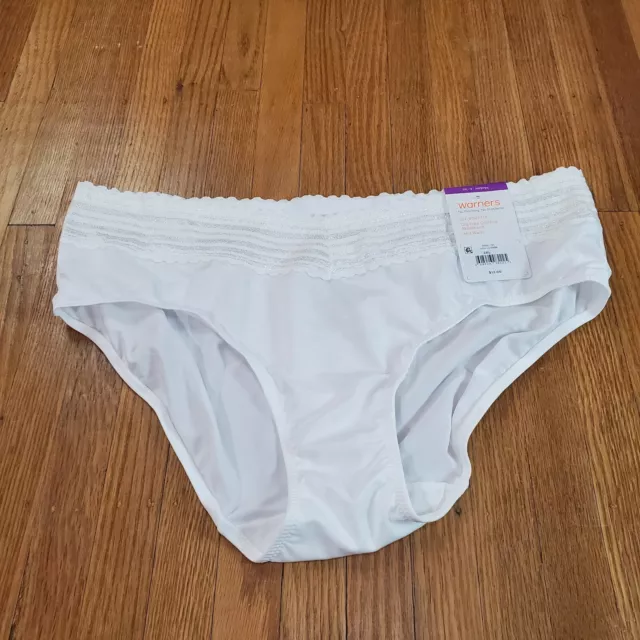 Warners Panties Microfiber Hipster Underwear Womens Sz 2XL White NEW NWT