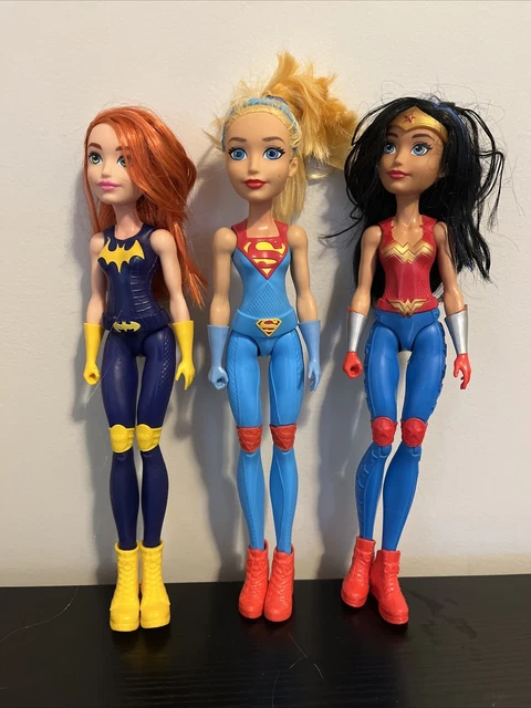 DC SUPER HERO Girls Teen Dolls Supergirl Batgirl, Wonder Girl Lot 3 EUC