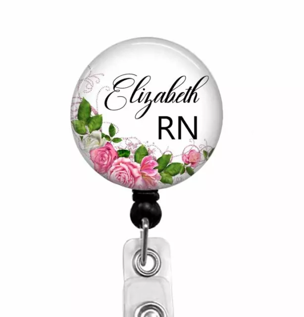 RN Badge Reel, Badge Clip, Nurse Badge, Changeable Top Available, Steth Tag- T13