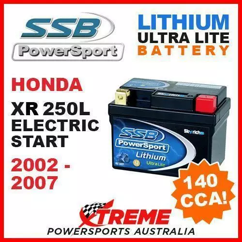Ssb 12V Lithium Ultralite 140 Cca Battery Honda Xr250L Xr 250L Elec 2002-2007