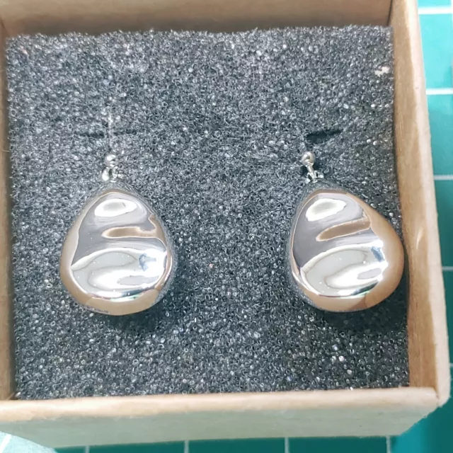 Huimei 14k White Gold Plated Waterfall Teardrop Hook Earrings
