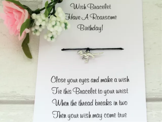 Bracciale Desiderio Dinosauro Amicizia Carta Regalo Roarsome Famiglia Compleanno Dino Tema