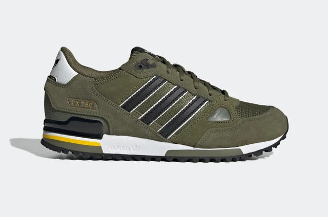 adidas Originals ZX 750 Schuhe in grün/schwarz und gelb UK 9 Herren Turnschuhe