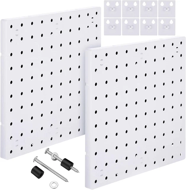2 Pieces Pegboard Wall Organizer Small Pegboard Peg Board Wall Panel Kits