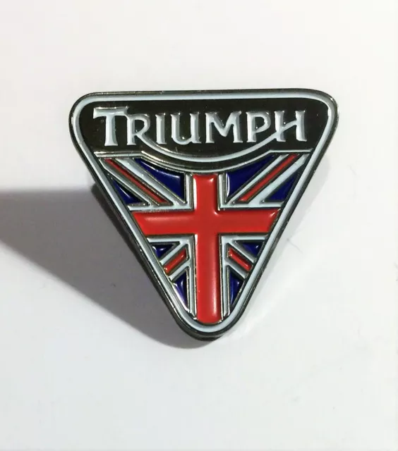 Triumph Motor Cycles, Red/Blue Triangle Hat Pin, Lapel Pin, Biker Gift. British.