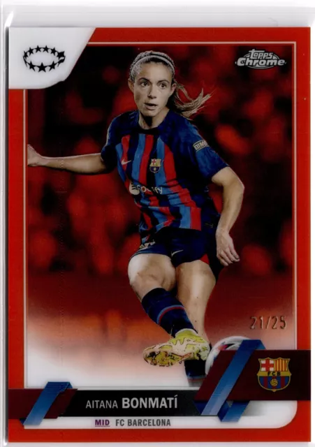 2022-23 Topps Chrome Women's Orange Refractor #14 Aitana Bonmati #21/25 Barca