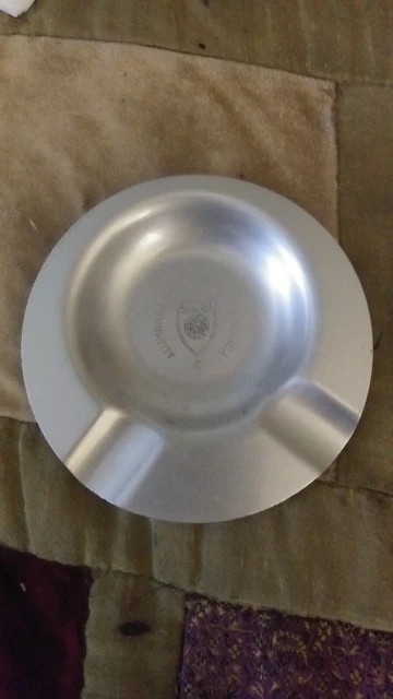 2 Vintage Kensington Aluminum Ware Ashtray Machine Age Modern Art Deco