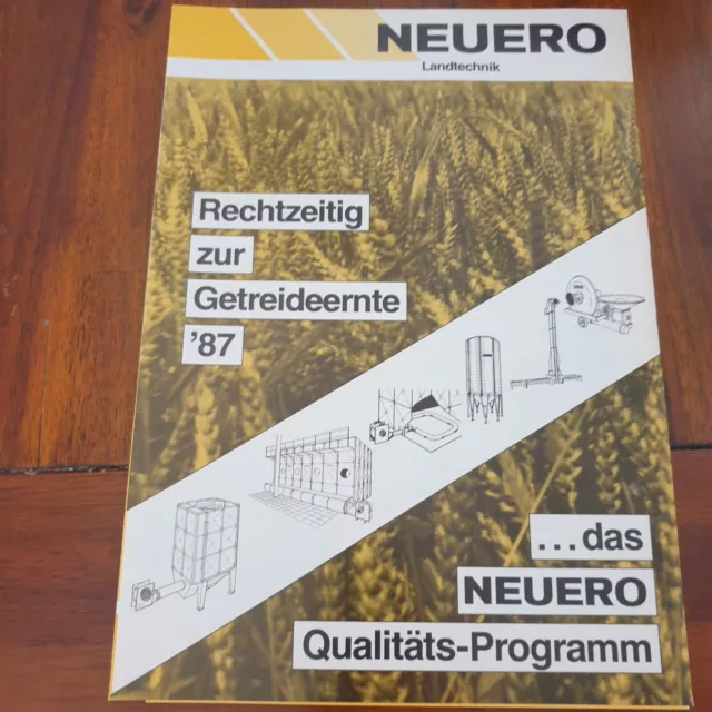 NEUERO 1987 Programmübersicht Getreide Schlepper Traktor Prospekt Landmaschine b