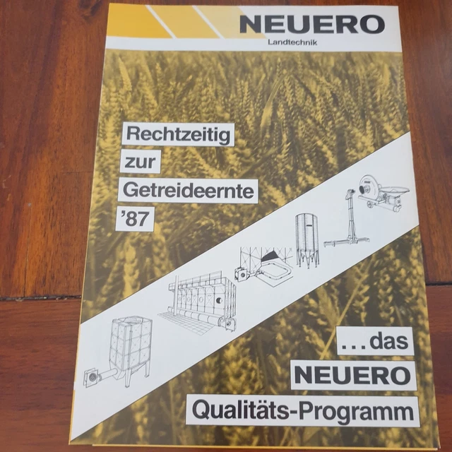 NEUERO 1987 Programmübersicht Getreide Schlepper Traktor Prospekt Landmaschine b