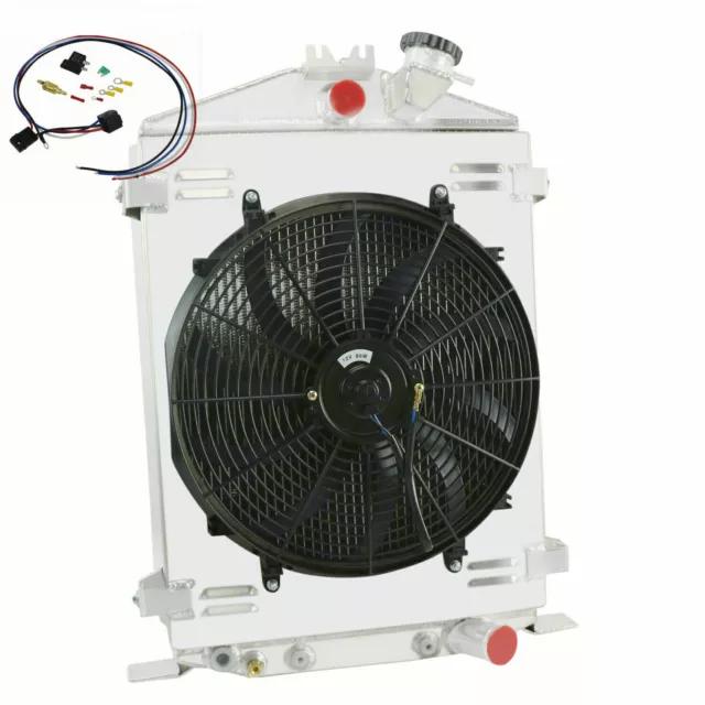 ASI 4-Row Aluminum Radiator+Shroud Fan Fits 1932 FORD HI/High Boy Street/Rat Rod