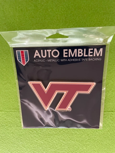 Virginia Tech Hokies - Auto Emblem - Acrylic/Metallic Adhesive Backing (New)