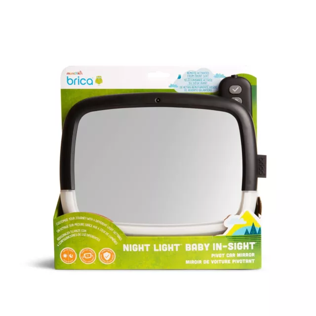 Munchkin Baby In-Sight Car Seat Mirror with LED Night Light With Remote