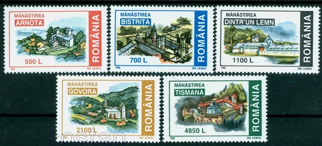 1999 Monasteries,Tismana,Govora,Bistrita,Churches,Architecture,Romania,5377,MNH