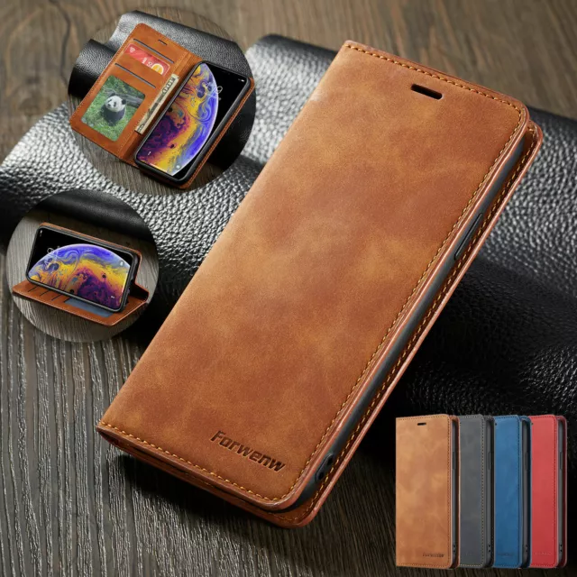 For Samsung S10 S23 S20 Retro Leather Wallet Flip Case Stand Phone Cover Luxury 2