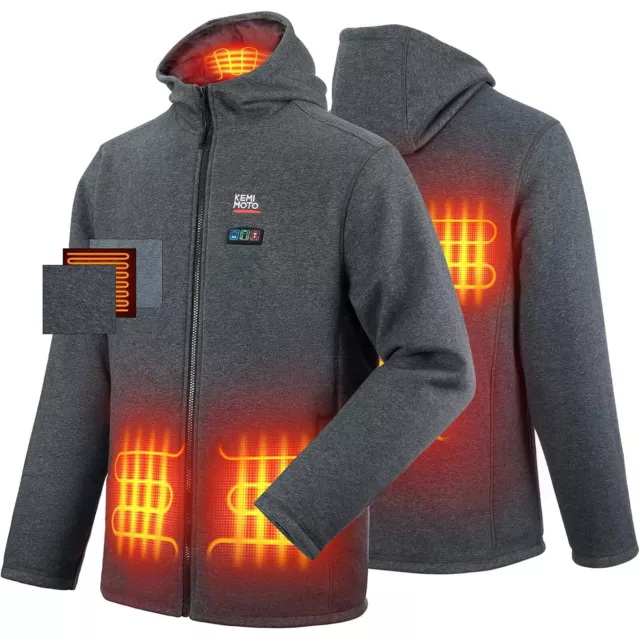 Electric Heated Hoodie Men Women with 15000mAh Battery Pack Warming Heated Coat