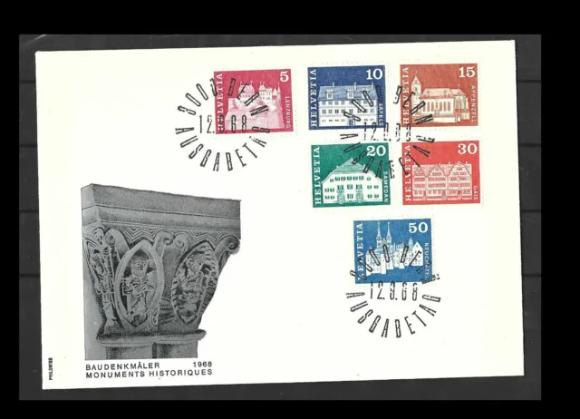 Schweiz FDC Ersttagsbrief 1968 Freimarken Mi.Nr.878-883