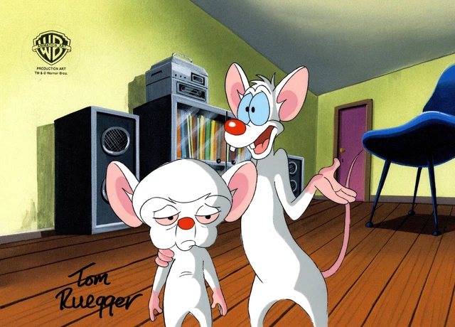 Summer Ruegger ANIMANIACS-PINKY + BRAIN-ORIGINAL Production Cel/Drawing- Brinky-Signed ...