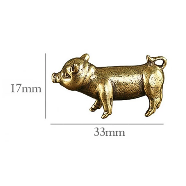 Handcrafted Brassware Pig Ornament Attractive Copper Construction 3 3x1 7cm