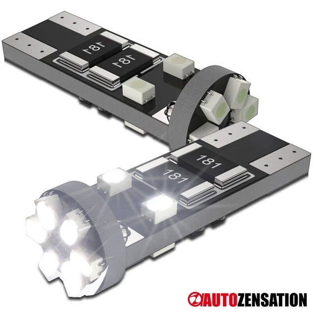 2X Car Canbus Bulb 10-SMD Hyper White LED Lamp T10 194 168 Side Marker Signal