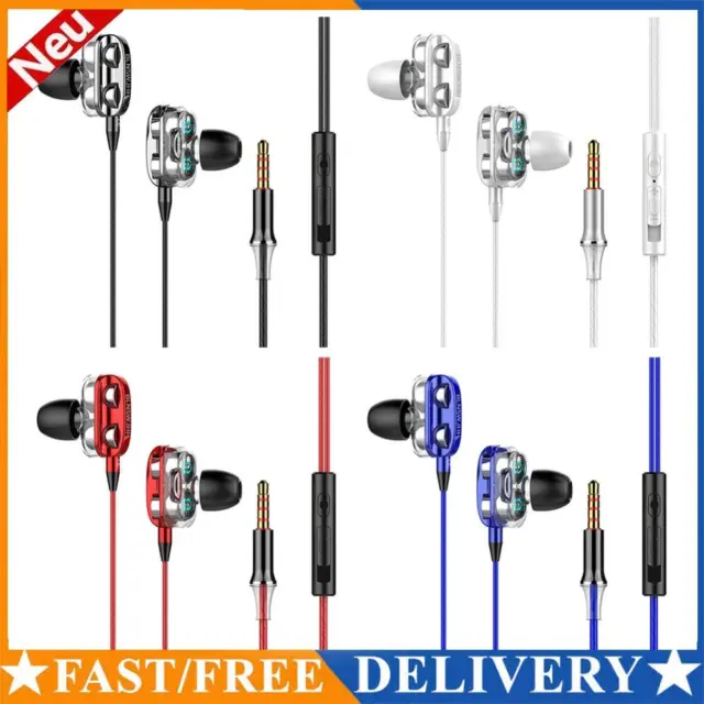 A4 3.5mm Wired Headphones with Bass Earbuds Earphone Music Sport Gaming Earbud