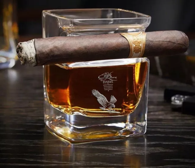 Godinger Arturo Cigar Whiskey Tumblers With Indented Cigar Rest - 11 oz - Set  of 2