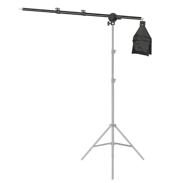 Soporte de luz de estudio foto video 1,4 m pluma telescópica brazo bolsa de arena flexible
