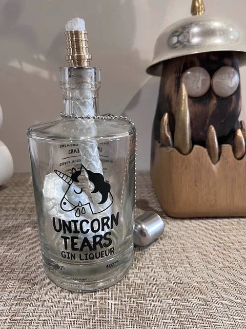 Botella Hecha a Mano Desgastada Unicornio Lágrimas Unicornio Elegada De Colección