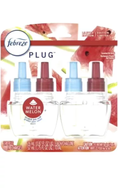 Febreze Plug-In Air Freshener Scented Oil Refills Water Melon (2 Pack)