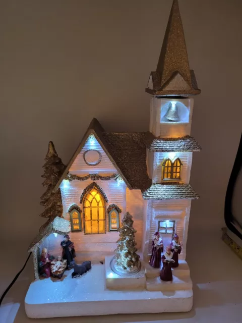 Holiday Living St. Catherine's Church LED/Illuminates/Motion Christmas Decor