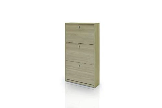 (TG. 63x18x117) Dmora Scarpiera 3 Ante, Legno Scuro, 63 x 18 x 117 cm - NUOVO