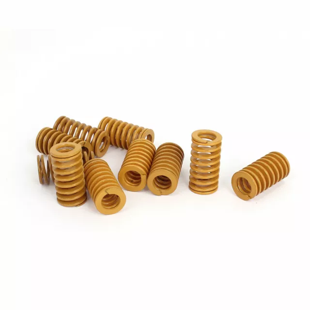 16mm OD 30mm Long Light Load Stamping Compression Mold Die Spring Yellow 10pcs