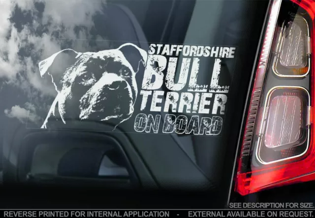Adesivo auto Staffy - Staffordshire Bull Terrier cane a bordo finestra regalo V04