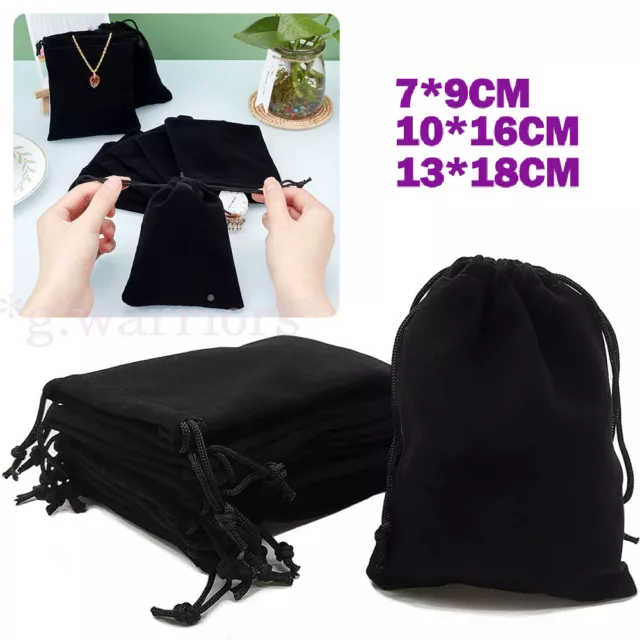 10 20 50 Velvet Jewellery Drawstring Wedding Gift Bag Favour Pouches Bags 3 Size