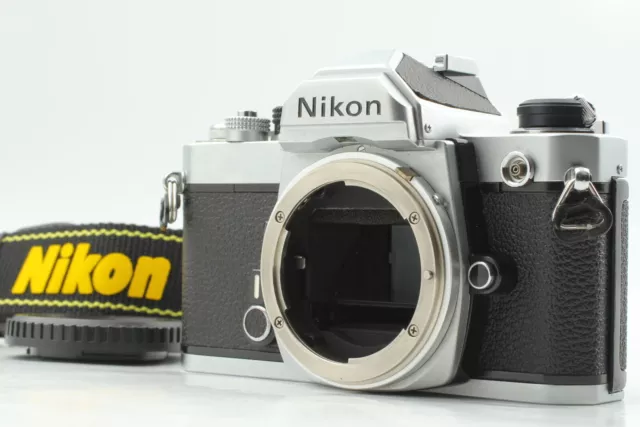 [Cerca de MINT con correa] Cuerpo de cámara de película SLR Nikon FM Silver...