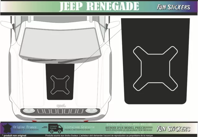 jeep renegade Capot autocollant stickers décal graphic 13 couleurs