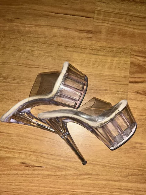 Used Clear Pleaser Heels Size 9 Women’s UK 7 7” inches Pole Dancing