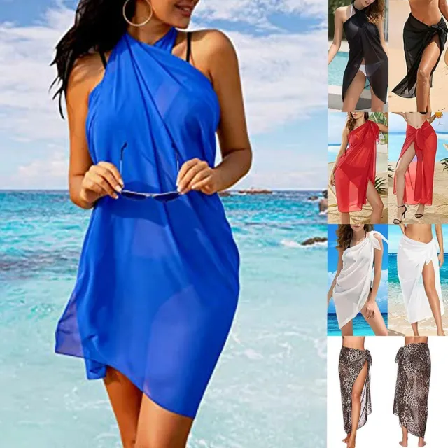 Women Beach Sarong Wrap Dress Summer Holiday Bikini Cover Up Swimwear Swimsuit