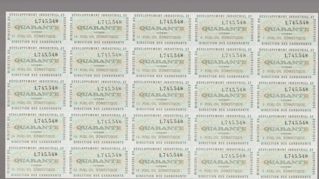 France Cinderellas Fiscal Billets Ration Carburant Auto Ministere 1969-74 NR 20