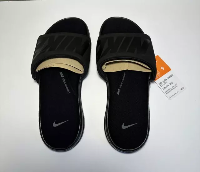NIKE ULTRA COMFORT 3 Mens Size 7 Black Slides Rare NWT 105.00
