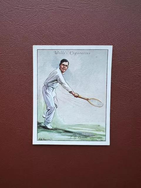 Lawn Tennis 1931  -  Wills Cigarette Card - L Size - I G COLLINS no. 7