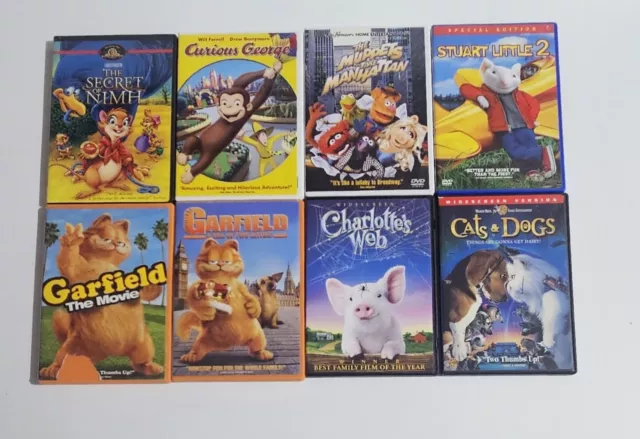 Lot of 8 DVD Animated Cartoon Family Children Titles