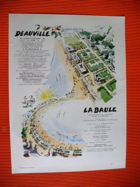 Deauville La Bauleevocation Tourism Press Advertisement Illustration Pages 1961