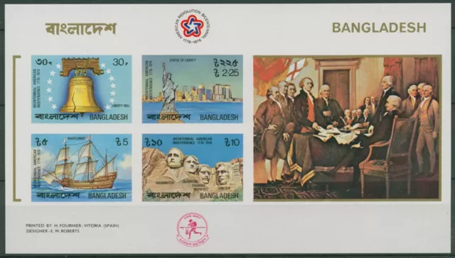 Bangladesch 1976 Unabhängigkeit USA Block 2 B postfrisch (C98084)