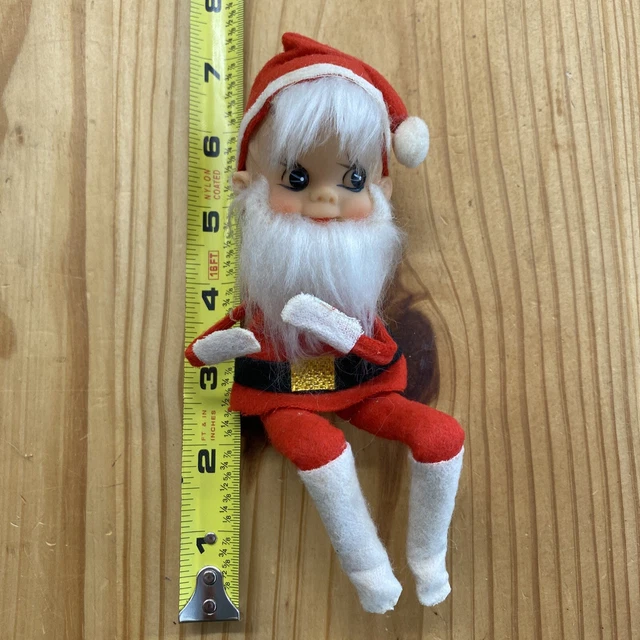 VTG ELF KNEE Tree Hugger Christmas Felt PIXIE Posable Wire Santa Made