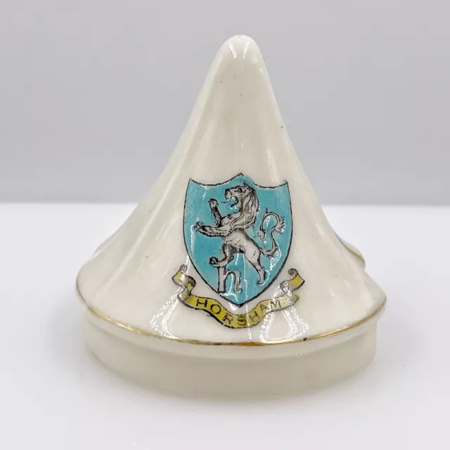 Vintage Arcadian Crested China Model Of Tent - Camping Out - Horsham Crest