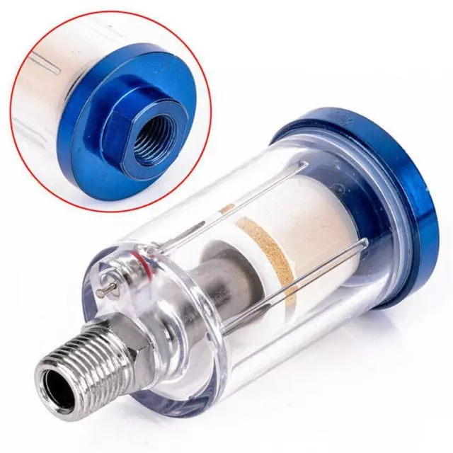 "Thread Airbrush Spray Gun Air Gauge Regulator Water Trap Filter In-line Tool