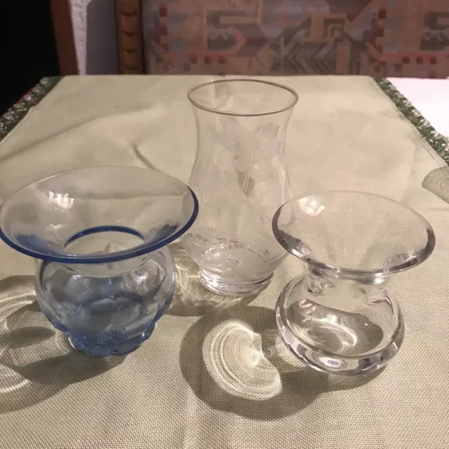 Alte Vasen Glasvase Glas KONVOLUT Vase 3 Stück, Dekor