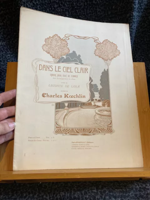 Charles Koechlin Dans le ciel clair partition deux voix de femmes piano éd Enoch